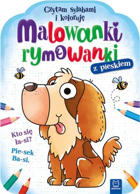 Obrázok produktu pre Malowanki rymowanki z pieskiem. Kolorowanka dla dzieci Czytam sylabami