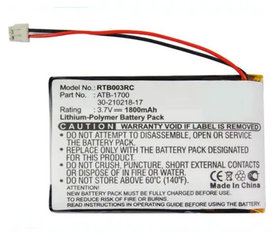 Immagine prodotto di subtel 1x Batteria per Telecomando Compatibile con RTI T3-Vplus, T3-V, T3V, 30-210218-17 – (1800mAh, 3.7V)