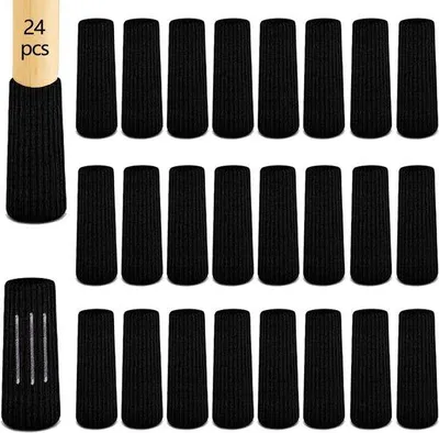 Productafbeelding van Famanu meubelbeschermers, elastisch - gebreid - antislip vloerbeschermers voor tafel- en stoelpoten - zwart
