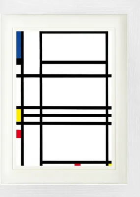 Produktbild von Piet Mondrian Gerahmtes Bild Mit Edlem Passepartout | Wand-Bilder | Im Bilderrahmen - Komposition No. 10, 1939-42 (40 x 30 cm)