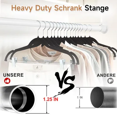 Zdjęcie produktu dla Drążek na ubrania okrągły 74 do 250 cm, matowy biały, 32 x 28 mm, do szafy