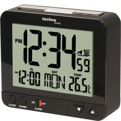 Image de Technoline Réveil radio WT 195 avec température intérieure, noir