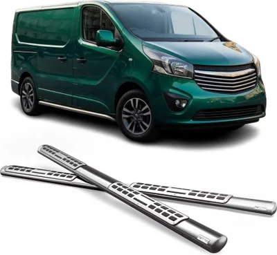 Image de Marchepieds Latéraux pour Opel Vivaro 2014-2018 Acier Inoxydable Noir