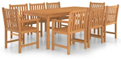 Obrázok produktu pre vidaXL 9-dielny záhradný jedálenský set 200 x 100 cm z masívneho teakového dreva