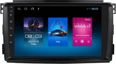 Immagine prodotto di Autoradio con Bluetooth e CarPlay per Smart Fortwo 451 (2005-2010) – Compatibile con Apple e Android – Impianto stereo – Sistema di navigazione – 1 GB di RAM, 16 GB di memoria