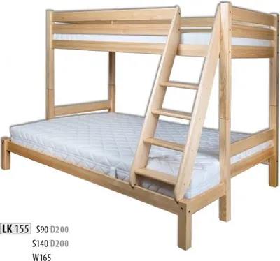 Image de Lits superposés Lits superposés en pin massif Lits en bois massif Lit d'enfant Lit surélevé Nouveau