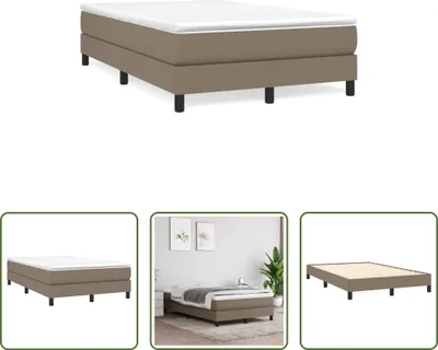 Produktbild von The Living Store Boxspringbett mit Matratze Taupe 120x190 cm Stoff