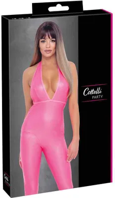 Zdjęcie produktu dla Cottelli Party Kombinezon Neonowy Roż Matowy + Stringi M