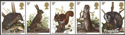 Produktbild von Briefmarken Großbritannien 1977 Mi 745-749 Fünferstreifen (kompl.Ausg.) postfrisch Wildtiere