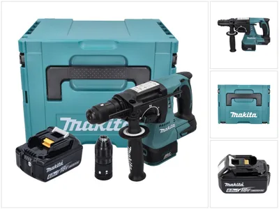 Produktbild von Makita DHR 243 G1J Akku Bohrhammer 18 V 2,0 J SDS plus Brushless + 1x Akku 6,0 Ah + Makpac - ohne Ladegerät