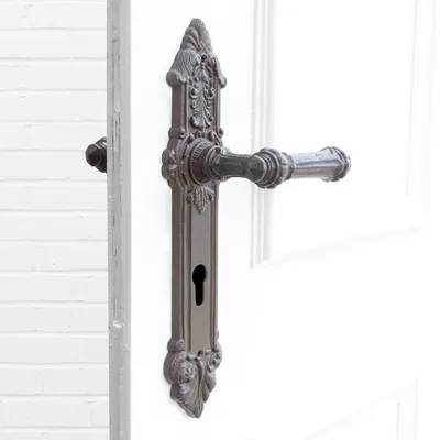 Produktbild von Drückergarnitur für Haustüren,  Edles Design | PZ92 | Eisen braun
