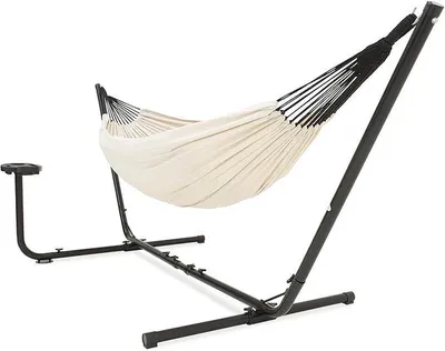 Imagen del producto de Hamaca con estructura y mesa para jardín, camping o balcón
