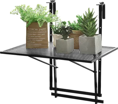 Produktbild von COSTWAY Balkonhängetisch 5-stufig höhenverstellbar, Balkontisch Klappbar, Hängetisch Esstisch Eisen belastbar bis 20kg, Beistelltisch für Balkon, Garten