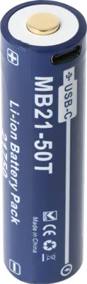 Zdjęcie produktu dla Bateria litowo-jonowa 21700 5000 mAh, 21750, USB-C, maks. prąd ładowania 25 A, 76,8 x 21,2 mm