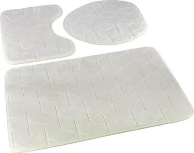 Obrázok produktu pre Kúpeľňové predložky Sumba Ecru 31 - Trojdielna súprava 3 kusov: predložka 45x75+ podložka 45x35+ prehoz 44x38