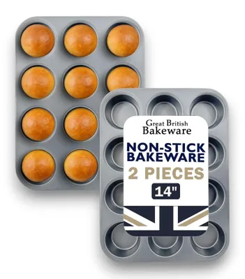 2er-Set 12er Muffin-Backform, antihaft, 36x26x3 cm, ofenfest bis 230 °C
