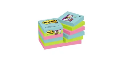 Zdjęcie produktu dla Karteczki samoprzylepne Post-it® SuperSticky 622-12SS-COS - 47,6 x 47,6 mm, 12 x 90 arkuszy