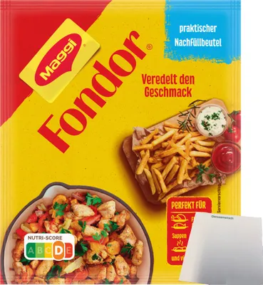 Produktbild von Maggi Fondor Nachfüllbeutel (100g Beutel) + usy Block