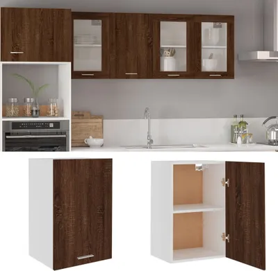 Produktbild von The Living Store Hängeschrank Braun Eichen-Optik 39,5x31x60 cm Holzwerkstoff