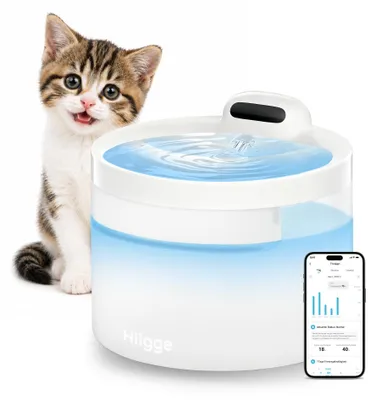Drahtlose Katzenwasserfontäne, 96 Tage Akku, App, 25 dB, 2,3 l