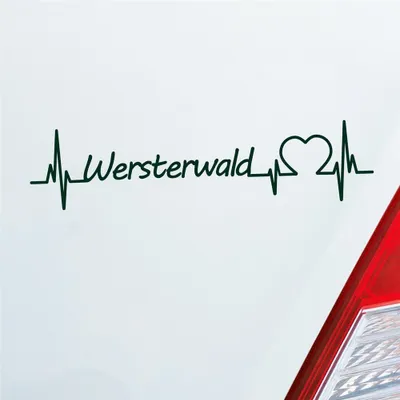 Produktbild von Auto Aufkleber Westerwald Puls Herzschlag mit Ferien Region Motiv 19x5 cm Dunkelgrün Sticker Heckscheibenaufkleber