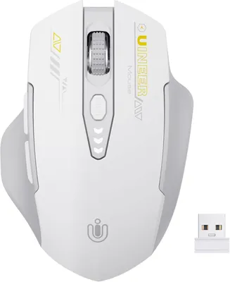 Zdjęcie produktu dla mysz bezprzewodowa, [Ulepszony] Wizualny wskaźnik naładowania baterii, Ergonomiczna mysz bezprzewodowa 2.4G USB, 4 regulowane poziomy DPI, Optyczna mysz komputerowa do laptopa