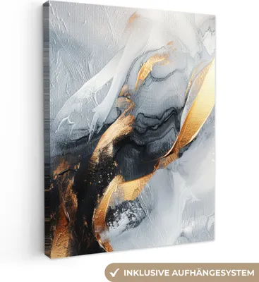 Obrázek produktu pro OneMillionCanvasses® - Obrazy na plátně - Abstraktní - Zlatá - Barva - Estetika - Umění, nástěnné dekorace, Obrazy do obývacího pokoje, 60x80cm