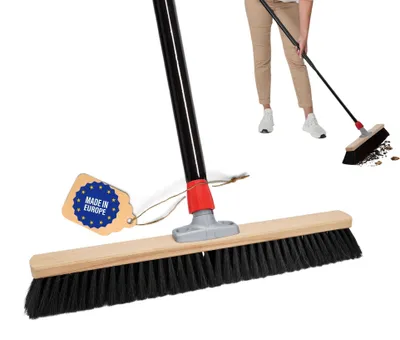 Produktbild von Novaliv Großer Besen Saalbesen 80 cm mit Stiel Borsten Kunstborsten besen fein mit stiel Ideal als Werkstattbesen Hallenbesen Industriebesen Hausbesen Kehrbesen Zimmerbesen Haarbesen Besen groß