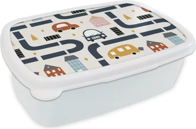 Produktbild von KitchenYeah® Lunchbox Brotzeit Brotdose 17x11 cm Design - Jungen - Auto - Kinder Kinder Brotzeitdose - Lunch Box - Kinder - Sandwich-Box - Schulbox - Lunch Boxen