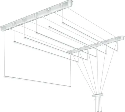 Image de DuraHome Séchoir de plafond, blanc, 6x150 cm