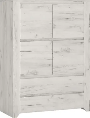 Produktbild von Highboard, weiß Eiche, AMANTEA-129