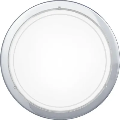 Produktbild von EGLO Deckenlampe Planet 1, 1 flammige Wandleuchte, Deckenleuchte aus Stahl, Farbe: Chrom, Glas: Weiß lackiert, Fassung: E27