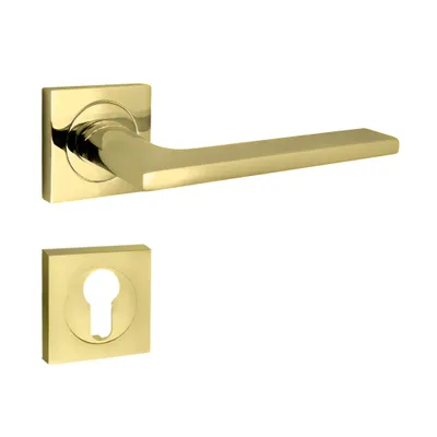 Produktbild von Domino Türgriff LINEA-QR M1 Drückergarnitur PZ Profilzylinder Set quadratische Rosette Türklinke für Zimmertür Innentür Türbeschläge aus Aluminium