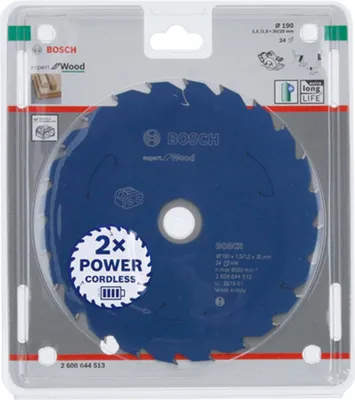 Image de Lame de scie circulaire pour scies sans fil Expert for Wood, 190 x 1,5/1 x 30, 24 dents