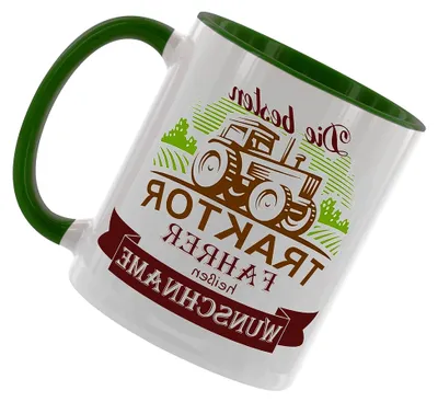 Produktbild von Kaffeetasse 'Die besten Traktorfahrer heißen... Wunschname' personalisiert, Spruchtasse, Keramiktasse (Grün)