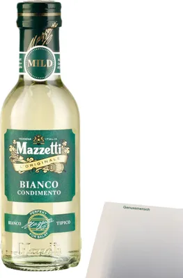 Produktbild von Mazzetti Bianco milder Weißweinessig (250ml Flasche) + usy Block
