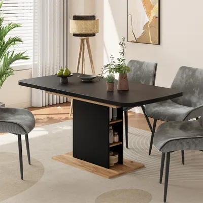 Zdjęcie produktu dla Stół jadalny Vicco Fenaro Czarny/złoty dąb 120 x 80 cm 2 części, Model 56479