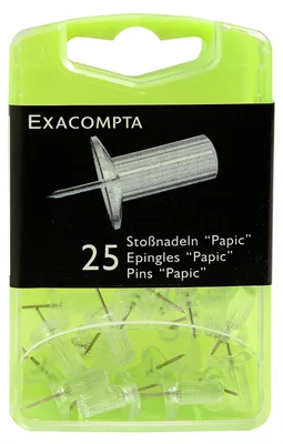 Image de Exacompta Boîte de 25 épingles Papic translucide 14912E