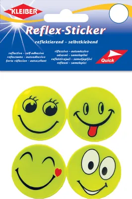 Produktbild von KLEIBER Reflex-Sticker "Happy Face" gelb 4 Stück