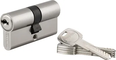 Obrázek produktu pro Zámek s dvojitou cylindrickou vložkou Trafic 6, 30x30 mm, proti vytažení, proti navrtání, nikl, nouzová funkce 5 klíčů - THIRARD