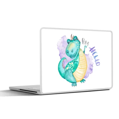 Produktbild von MuchoWow® Laptop Aufkleber Sticker Cover Dinosaurier - Kinderzimmer - Grün - Jungen - Mädchen - Kinder 36.5x27.5 cm - Laptop-Sticker