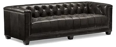 Produktbild von Sofa 3-Sitzer Kunstleder Schwarz Dreisitzer Komfortsofa Polstersofa