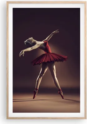 Produktbild von Gerahmtes Poster - Rahmen in heller Eiche - Ballerina Rot Kleid - 61x91,5 cm - Wand Bild - Wanddeko - Wandbilder - Wandposter - Bilderrahmen - Bilder - Kunstdruck - Wandbild - P2NPA61x91-4336