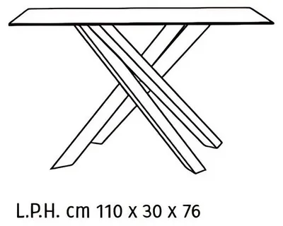 Produktbild von Xenia Konsolentisch – Eingangstisch mit Keramikplatte auf Glas in schwarzer Portoro-Marmoroptik und schwarzem Metallgestell – 110 cm