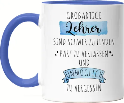 Produktbild von Großartige Lehrer Sind Schwer Zu Finden Tasse Blau Danke Geschenk Hart Zu Vergessen