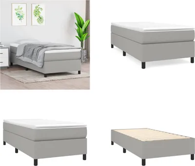 Zdjęcie produktu dla vidaXL Łóżko Boxspring jasnoszare 90x190 cm tkanina - Łóżko Boxspring - Boxspringbetten - Bett - Schlafzimmermöbel