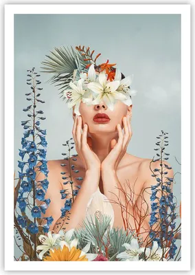 Produktbild von Poster - Poster ohne Rahmen - Surreal Frau Blumen - 70x100 cm - Wand Bild - Wanddeko - Wandbilder - Kunstposter - Wandposter - Bilder - Kunstdruck - Wanddekoration - Wandbild - P2XPA70x100-4818