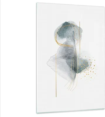Produktbild von Bilder auf glas - Einteilig - Aquarell Flecken Gold - 80x120cm - Glasbilder - Wandbilder - Bilder - zum Aufhängen bereit - Wanddekoration aus Glas - Glas Bilder - Wandbild auf Glas - GPA80x120-4830