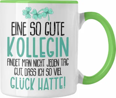Produktbild von Trendation - Beste Kollegin Tasse Geschenk Spruch Arbeitskollegin Geschenkidee Geburtstag Abschied Jobwechsel (Grün)