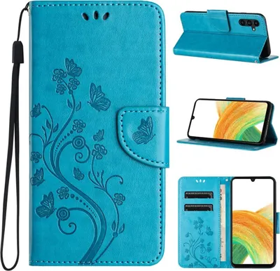 Produktbild von König Design Hülle kompatibel mit Kunstleder Handyhülle - Handy Case Blau